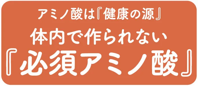 アミノ酸は『健康の源』体内で作られない『必須アミノ酸』